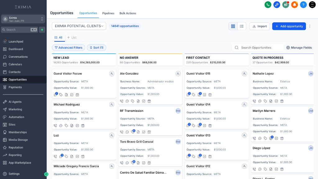 EXIMIA CRM Pipeline